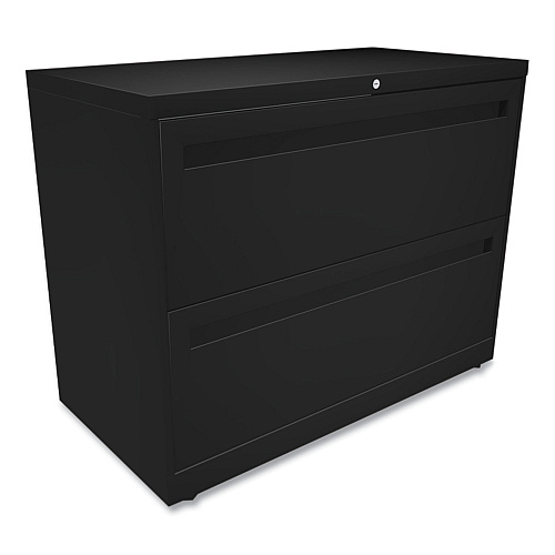 HON Brigade 700 Series Lateral File, 2 Legal/Letter-Size File Drawers, Black, 36" x 18" x 28" (782LP)