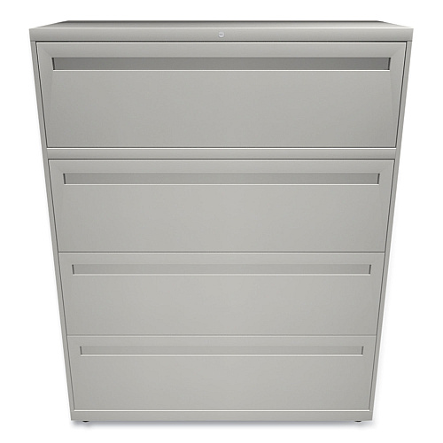 HON Brigade 700 Series Lateral File, 4 Legal/Letter-Size File Drawers, Light Gray, 42" x 18" x 52.5" (794LQ)