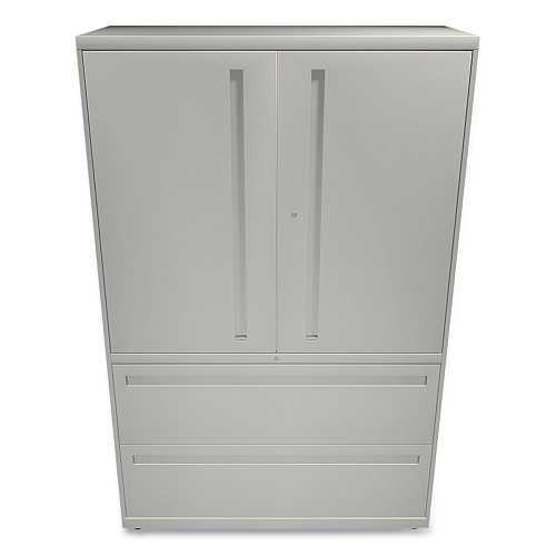 HON Brigade 700 Series Lateral File, Three-Shelf Enclosed Storage, 2 Legal/Letter-Size File Drawers, Gray, 42" x 18" x 64.25" (795LSQ)
