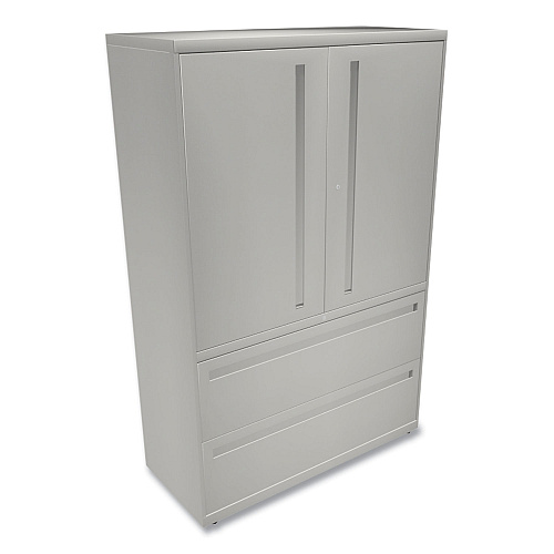 HON Brigade 700 Series Lateral File, Three-Shelf Enclosed Storage, 2 Legal/Letter-Size File Drawers, Gray, 42" x 18" x 64.25" (795LSQ)