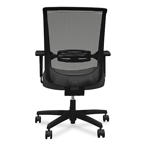 HON Convergence Mid-Back Task Chair, Swivel-Tilt, Supports Up to 275 lb, 16.5" to 21" Seat Height, Iron Ore Seat, Black Back/Base (CMZ1ACU19)