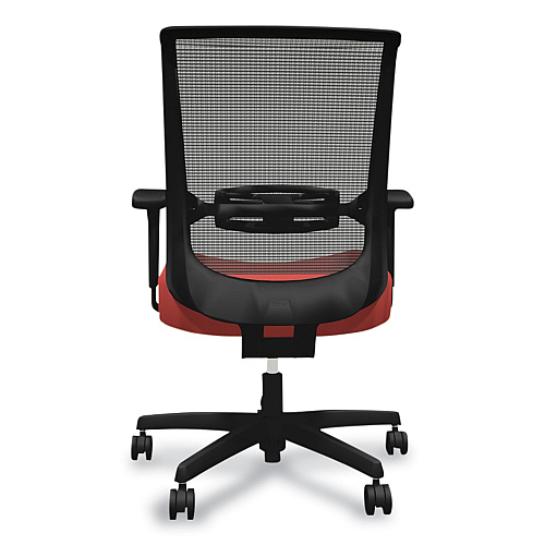 HON Convergence Mid-Back Task Chair, Swivel-Tilt, Supports Up to 275 lb, 16.5" to 21" Seat Height, Red Seat, Black Back/Base (CMZ1ACU67)