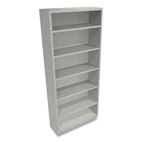 HON Metal Bookcase, Six-Shelf, 34.5w x 12.63d x 81.13h, Light Gray (S82ABCQ)