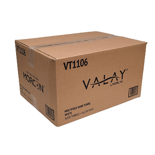 Morcon Paper Valay Multi-Fold Towels, 1-Ply, 9.05 x 9.25, White, 250/Pack, 16 Packs/Carton (VT1106)