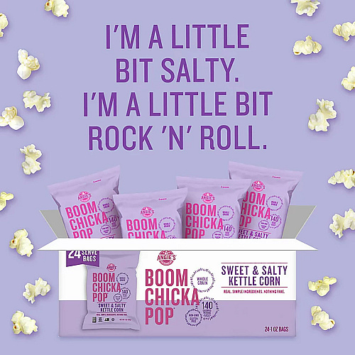 ANGIES BOOMCHICKAPOP Popcorn, Sweet and Salty, 1 oz Bag, 24/Carton (SN01213)