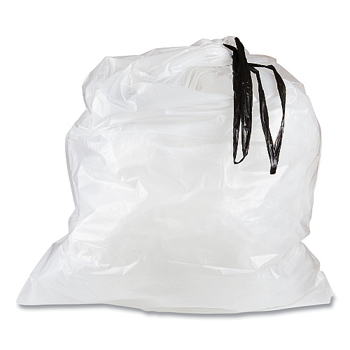 Inteplast Group Draw-Tuff Institutional Draw-Tape Can Liners, Drawstring, 55 gal, 1.9 mil, 42.5" x 35.5", Natural, 10 Bags/Roll, 5 Rolls/CT (DT55DRUM)