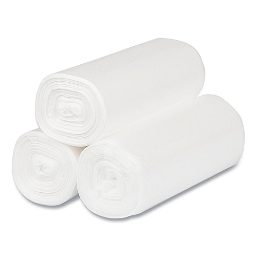 Inteplast Group High-Density Commercial Can Liners, 4 gal, 6 mic, 17" x 18", Clear, Perforated Roll, 50 Bags/Roll, 40 Rolls/Carton (EC171806N)