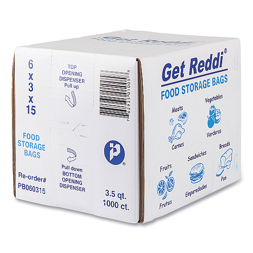 Inteplast Group Food Bags, 112 oz, 6" x 3" x 15", Clear, 1,000/Carton (PB060315)
