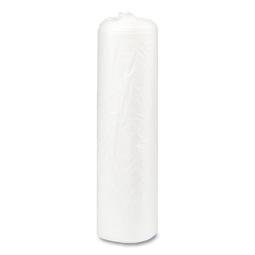 Inteplast Group High-Density Commercial Can Liners, 10 gal, 8 mic, 24" x 24", Natural, Interleaved Roll, 50 Bags/Roll, 20 Rolls/Carton (S242408N)