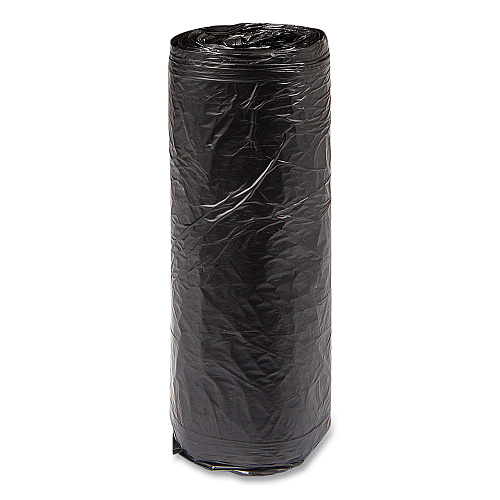 Inteplast Group High-Density Commercial Can Liners, 16 gal, 6 mic, 24" x 33", Black, Interleaved Roll, 50 Bags/Roll, 20 Rolls/Carton (S243306K)