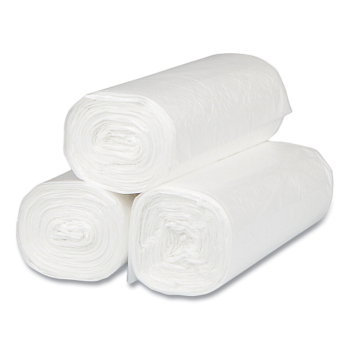 Inteplast Group High-Density Commercial Can Liners, 16 gal, 8 mic, 24" x 33", Natural, Interleaved Roll, 50 Bags/Roll, 20 Rolls/Carton (S243308N)
