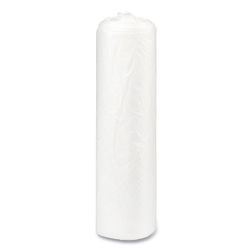 Inteplast Group High-Density Commercial Can Liners, 30 gal, 8 mic, 30" x 37", Clear, Interleaved Roll, 25 Bags/Roll, 20 Rolls/Carton (S303708N)