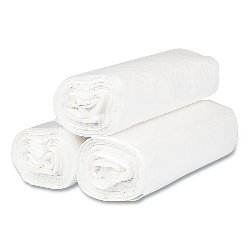 Inteplast Group High-Density Commercial Can Liners, 33 gal, 13 mic, 33" x 40", Clear, Interleaved Roll, 25 Bags/Roll, 20 Rolls/Carton (S334013N)