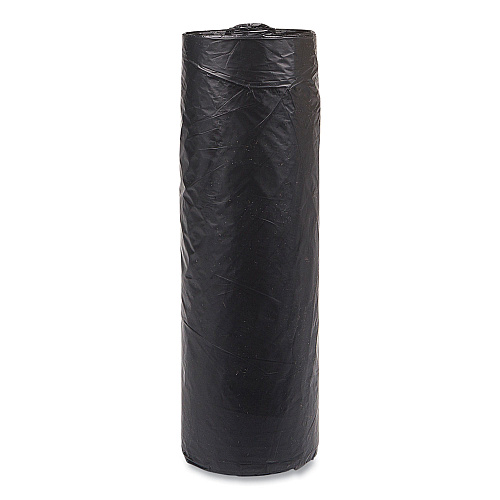 Inteplast Group High-Density Commercial Can Liners, 33 gal, 16 mic, 33" x 40", Black, Interleaved Roll, 25 Bags/Roll, 10 Rolls/Carton (S334016K)