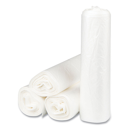 Inteplast Group High-Density Commercial Can Liners, 33 gal, 17 mic, 33" x 40", Clear, Interleaved Roll, 25 Bags/Roll, 10 Rolls/Carton (S334017N)