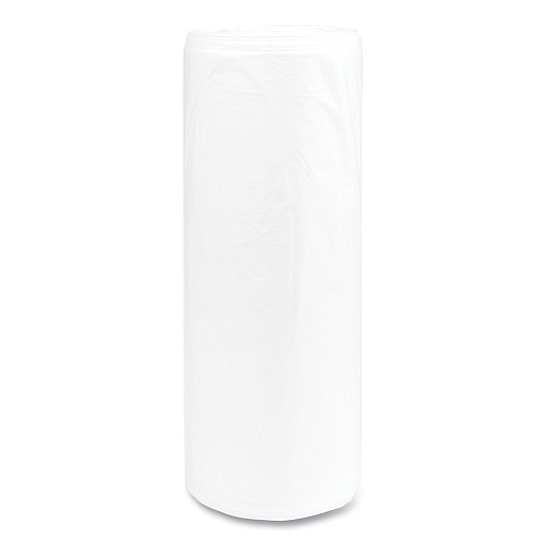 Inteplast Group High-Density Commercial Can Liners, 55 gal, 14 mic, 36" x 60", Clear, Interleaved Roll, 25 Bags/Roll, 8 Rolls/Carton (S366014N)