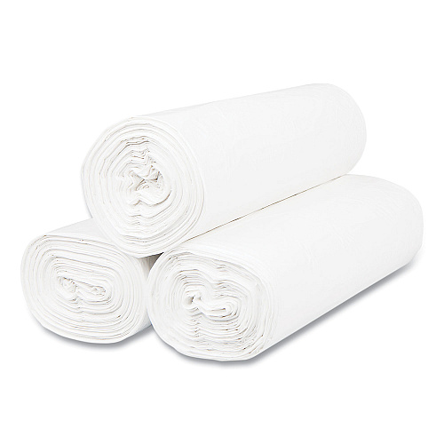 Inteplast Group High-Density Commercial Can Liners, 55 gal, 17 mic, 36" x 60", Clear, Interleaved Roll, 25 Bags/Roll, 8 Rolls/Carton (S366017N)
