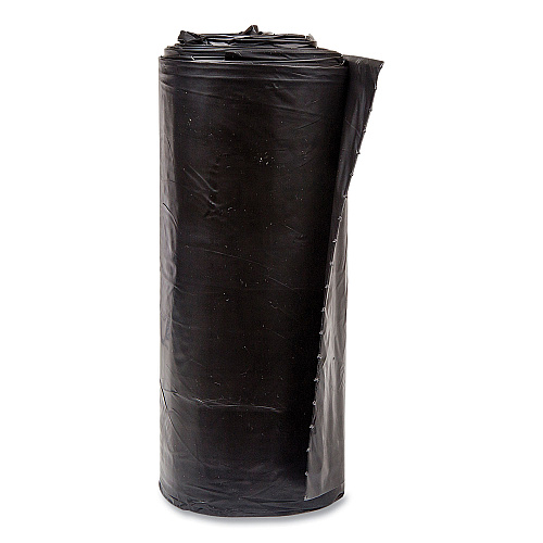 Inteplast Group High-Density Commercial Can Liners, 60 gal, 17 mic, 38" x 60", Black, Interleaved Roll, 25 Bags/Roll, 8 Rolls/Carton (S386017K)