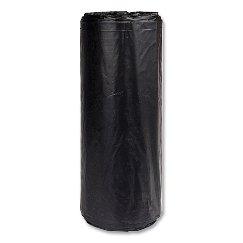 Inteplast Group High-Density Commercial Can Liners, 60 gal, 22 mic, 38" x 60", Black, Interleaved Roll, 25 Bags/Roll, 6 Rolls/Carton (S386022K)
