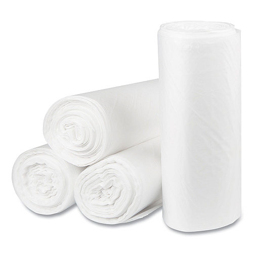 Inteplast Group High-Density Commercial Can Liners, 60 gal, 22 mic, 38" x 60", Clear, Interleaved Roll, 25 Bags/Roll, 6 Rolls/Carton (S386022N)