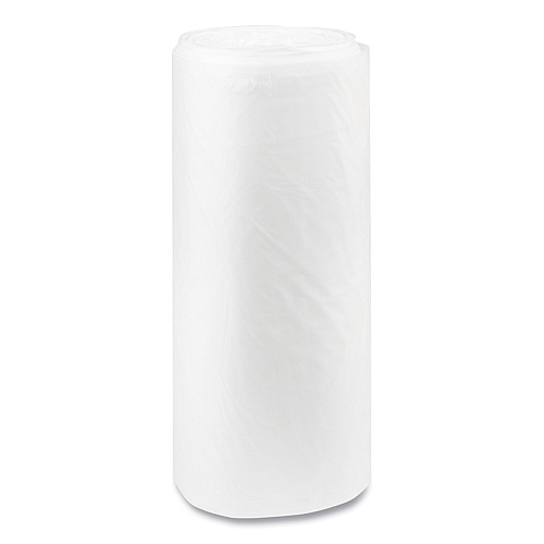 Inteplast Group High-Density Commercial Can Liners, 60 gal, 22 mic, 38" x 60", Clear, Interleaved Roll, 25 Bags/Roll, 6 Rolls/Carton (S386022N)