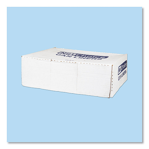 Inteplast Group High-Density Commercial Can Liners, 45 gal, 12 mic, 40" x 48", Clear, Interleaved Roll, 25 Bags/Roll, 10 Rolls/Carton (S404812N)