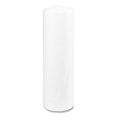 Inteplast Group High-Density Commercial Can Liners, 45 gal, 14 mic, 40" x 48", Clear, Interleaved Roll, 25 Bags/Roll, 10 Rolls/Carton (S404814N)