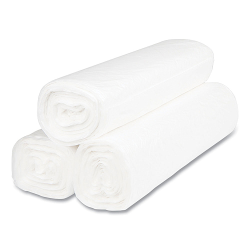 Inteplast Group High-Density Commercial Can Liners, 45 gal, 14 mic, 40" x 48", Clear, Interleaved Roll, 25 Bags/Roll, 10 Rolls/Carton (S404814N)