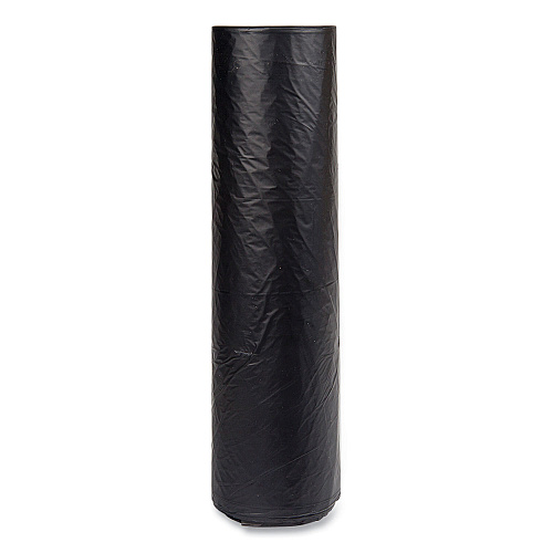 Inteplast Group High-Density Commercial Can Liners, 60 gal, 16 mic, 43" x 48", Black, Interleaved Roll, 25 Bags/Roll, 8 Rolls/Carton (S434816K)
