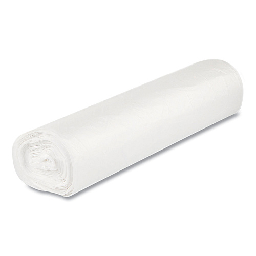 Inteplast Group High-Density Commercial Can Liners, 60 gal, 17 mic, 43" x 48", Clear, Interleaved Roll, 25 Bags/Roll, 8 Rolls/Carton (S434817N)