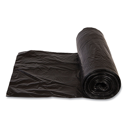 Inteplast Group High-Density Commercial Can Liner Value Pack, 60 gal, 19 mic, 38" x 58", Black, Interleaved Roll, 25 Bags/Roll, 6 Rolls/CT (VALH3860K22)