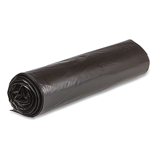 Inteplast Group High-Density Commercial Can Liner Value Pack, 45 gal, 19 mic, 40" x 46", Black, Interleaved Roll, 25 Bags/Roll, 6 Rolls/CT (VALH4048K22)