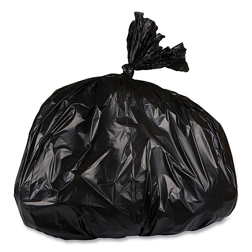 Inteplast Group High-Density Commercial Can Liner Value Pack, 45 gal, 19 mic, 40" x 46", Black, Interleaved Roll, 25 Bags/Roll, 6 Rolls/CT (VALH4048K22)