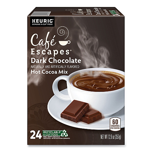 Keurig Dark Chocolate Hot Cocoa K-Cups, 24/Box, 4 Box/Carton (6802CT)