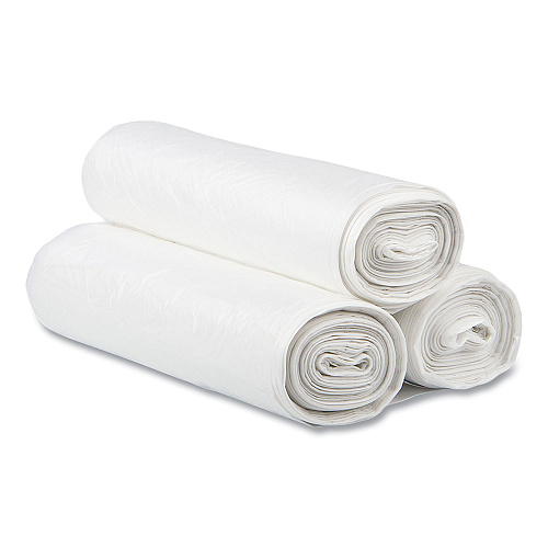 Inteplast Group High-Density Commercial Can Liners, 30 gal, 13 mic, 30" x 37", Clear, Interleaved Roll, 25 Bags/Roll, 20 Rolls/Carton (S303713N)