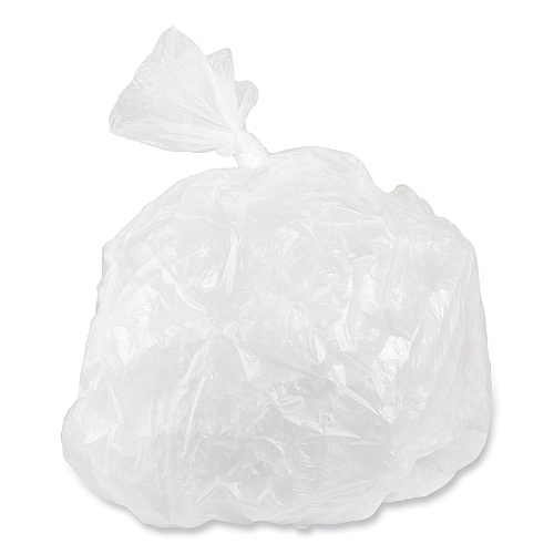 Inteplast Group High-Density Commercial Can Liners, 30 gal, 16 mic, 30" x 37", Clear, Interleaved Roll, 25 Bags/Roll, 20 Rolls/Carton (S303716N)