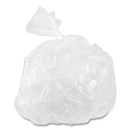 Inteplast Group High-Density Commercial Can Liners, 60 gal, 12 mic, 38" x 60", Clear, Interleaved Roll, 25 Bags/Roll, 8 Rolls/Carton (S386012N)