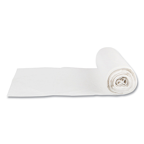 Inteplast Group Low-Density Commercial Can Liners, 16 gal, 0.5 mil, 24" x 32", White, Interleaved Roll, 50 Bags/Roll, 10 Rolls/Carton (SL2432XHW)