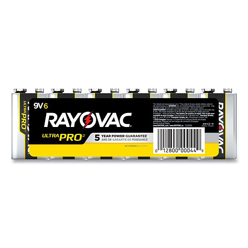 Rayovac Ultra Pro Alkaline 9V Batteries, 6/Pack (AL9V6J)