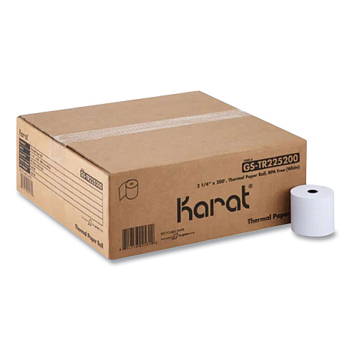 Karat Thermal Paper Rolls, 2.25" x 200 ft, White, 50/Carton (GSTR225200)