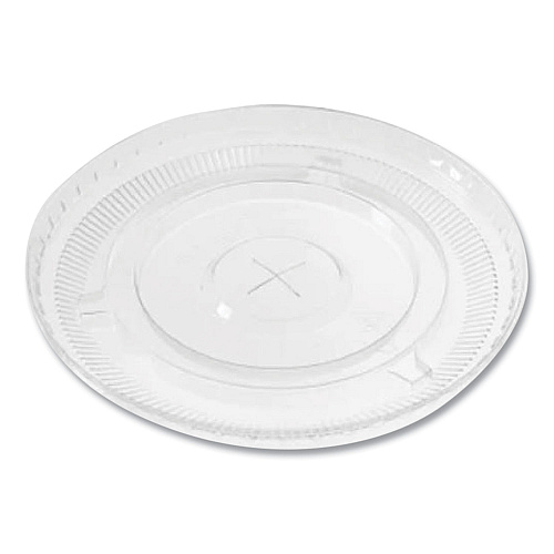 Karat PET Lids, Flat with Straw Slot, Fits 12 oz to 24 oz Cold Cups, Clear, 1,000/Carton (CKC626TS)