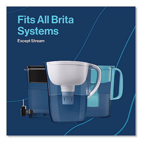 Brita Tahoe Water Pitcher with Elite Filter, 10 Cups, Bright White, 2/Carton (50688CT)