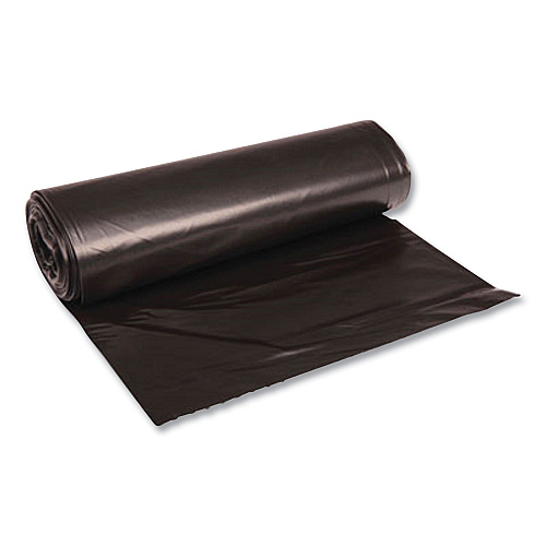 Boardwalk Low-Density Waste Can Liners, 23 gal, 0.9 mil, 28" x 45", Black, Perforated Roll, 25 Bags/Roll, 8 Rolls/Carton (BWK2845SJB)