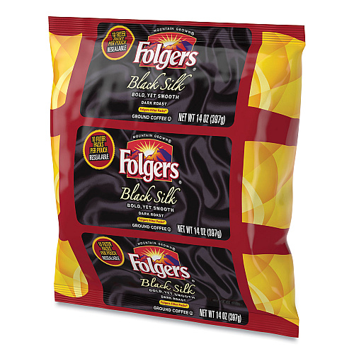 Folgers Coffee Filter Packs, Black Silk, 1.4 oz Pack, 40Packs/Carton (00016)