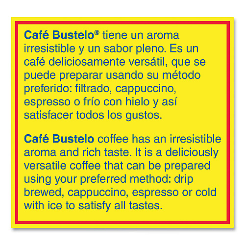 Cafe Bustelo Coffee, Espresso, 10 oz Brick Pack, 24/Carton (01720CT)