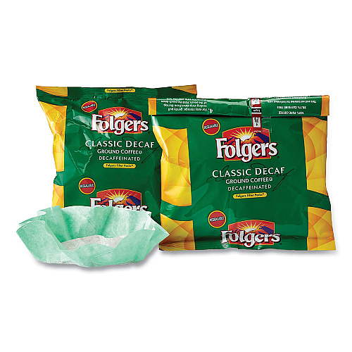 Folgers Coffee Filter Packs, Decaffeinated Classic Roast, 9/10oz, 10/Pack, 4 Packs/Carton (06122)