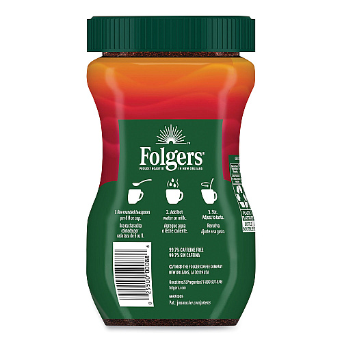 Folgers Instant Coffee Crystals, Classic Decaf, 8 oz (20630)