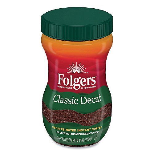 Folgers Instant Coffee Crystals, Classic Decaf, 8 oz (20630)