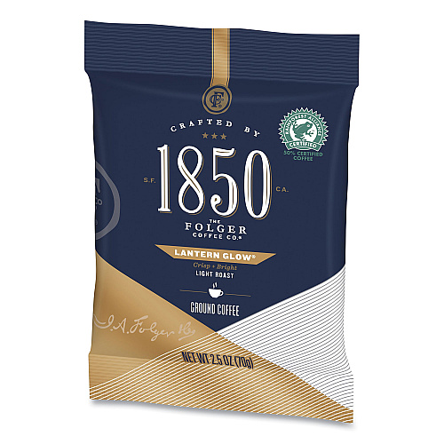 1850 Coffee Fraction Packs, Lantern Glow, Light Roast, 2.5 oz Pack, 24 Packs/Carton (21510)