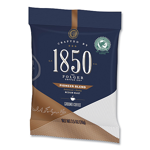 1850 Coffee Fraction Packs, Pioneer Blend, Medium Roast, 2.5 oz Pack, 24 Packs/Carton (21511)
